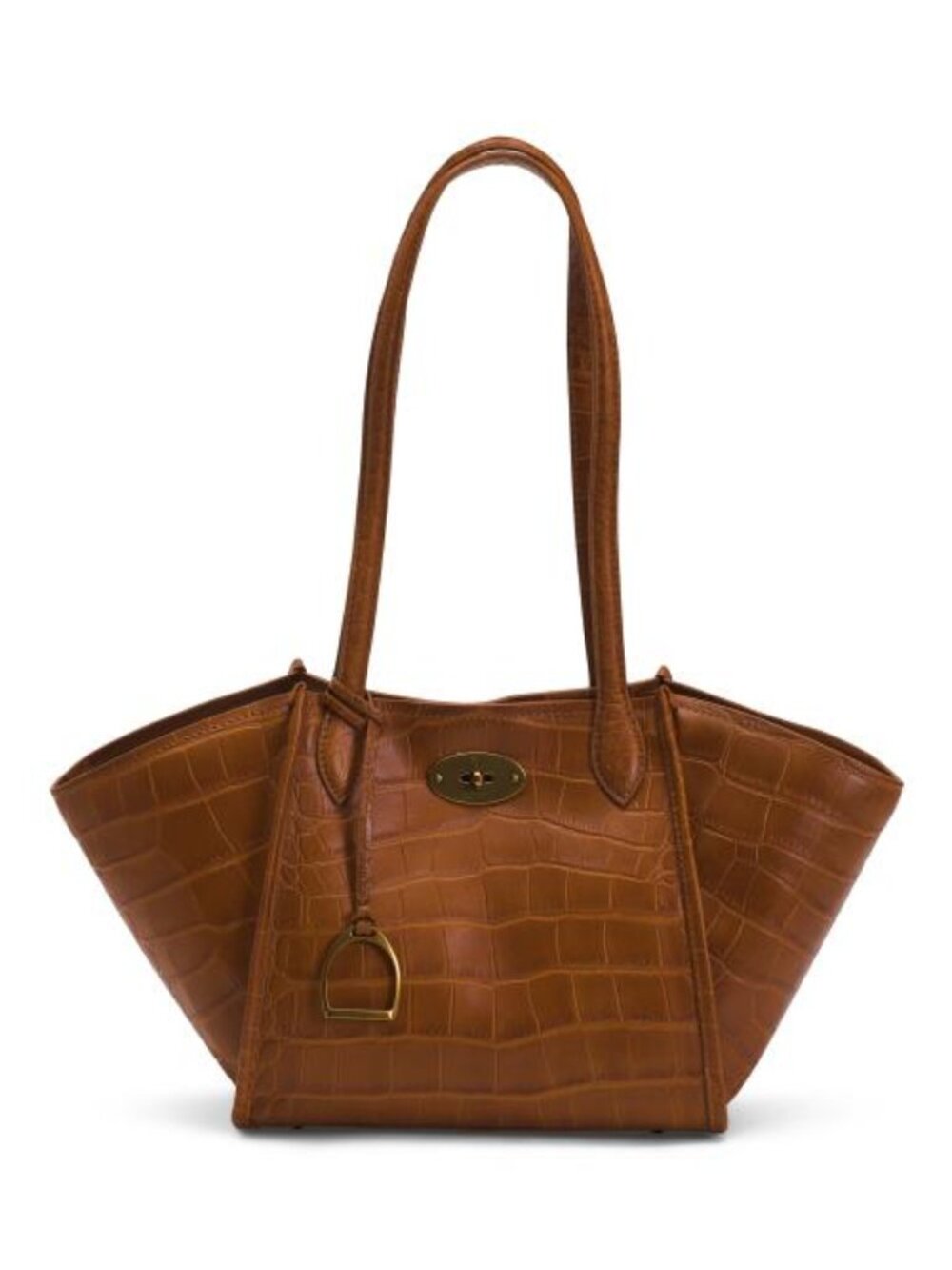 MARGOT BLACK LABEL Leather Phoebe Medium Croc Embossed Double Handle Tote